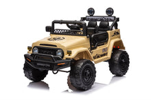 Cargar imagen en el visor de la galería, Coche electrico para niños -Toyota FJ Cruiser Khaki 4x12V con Neumáticos EVA y Asiento de Cuero