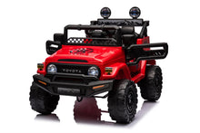 Cargar imagen en el visor de la galería, Coche electrico para niños -Toyota FJ Cruiser Rojo 4x12V con Neumáticos EVA y Asiento de Cuero